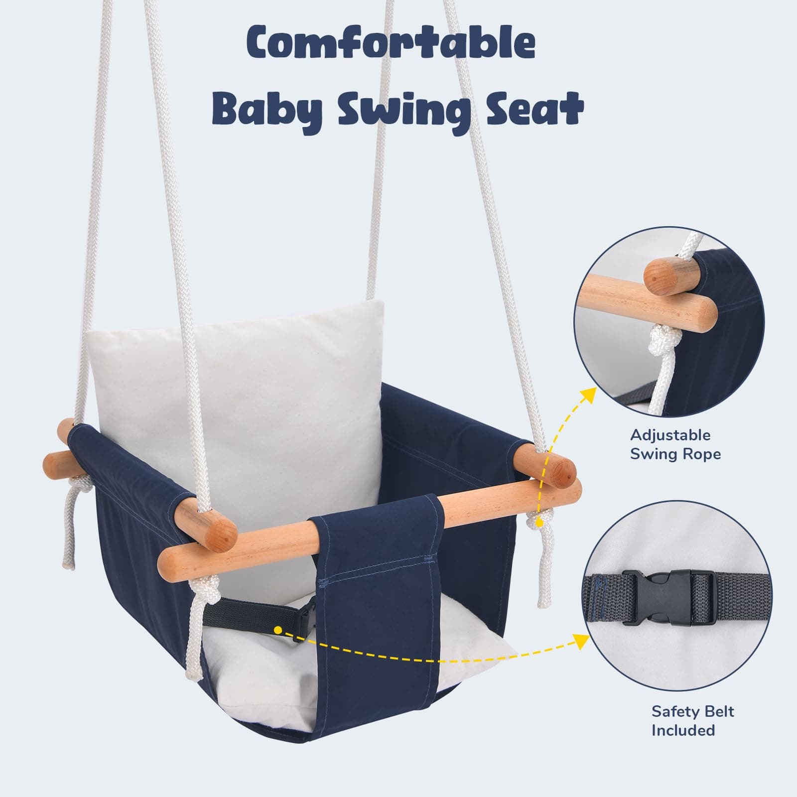 Hapfan Toddler Swing Stand Heavy Duty Baby Indoor Outdoor Swing Set Safety - Thumbnail 5
