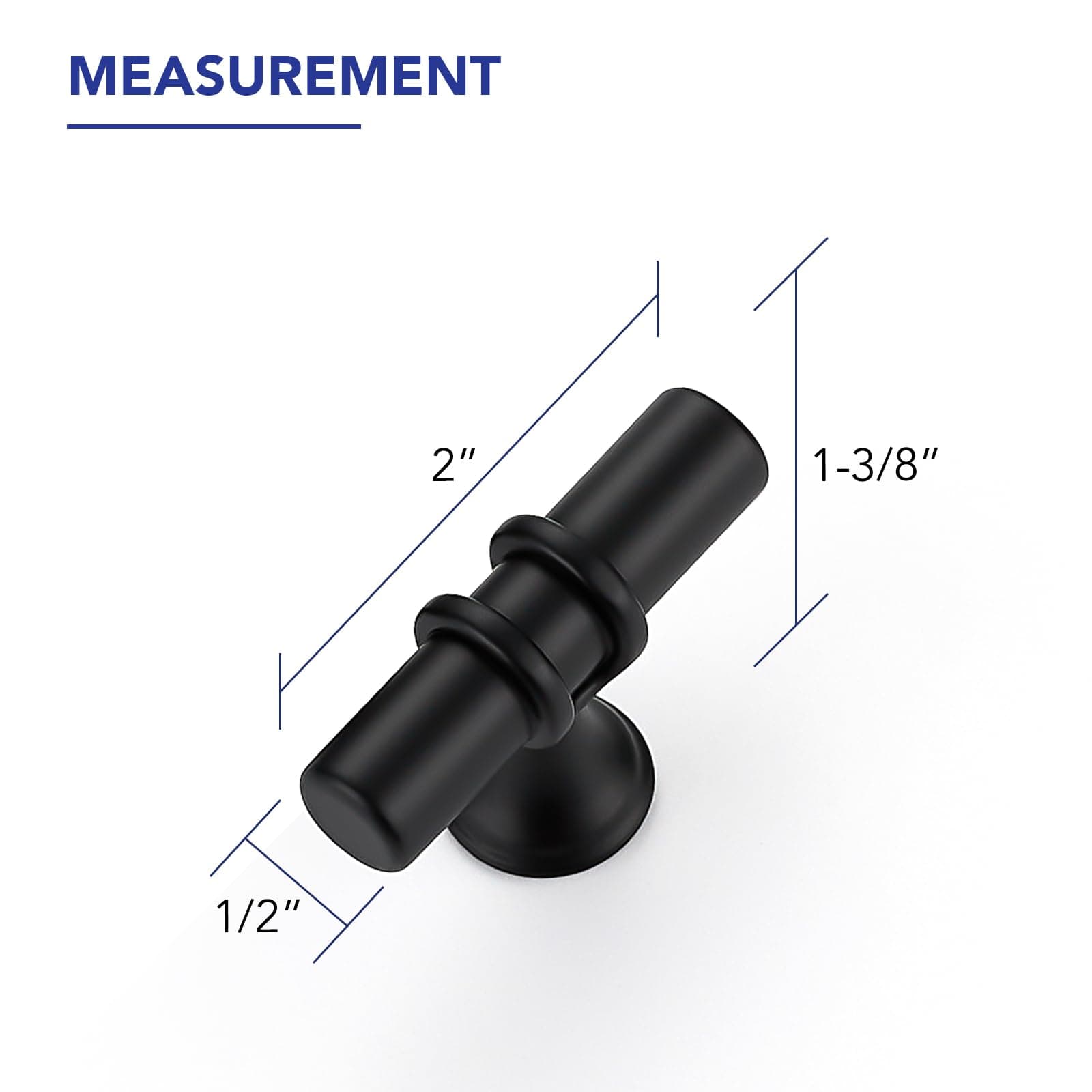 Ravinte Hardware 25 Pack 2 Inch Matte Black Cabinet Pulls Handles Kitchen - Thumbnail 2
