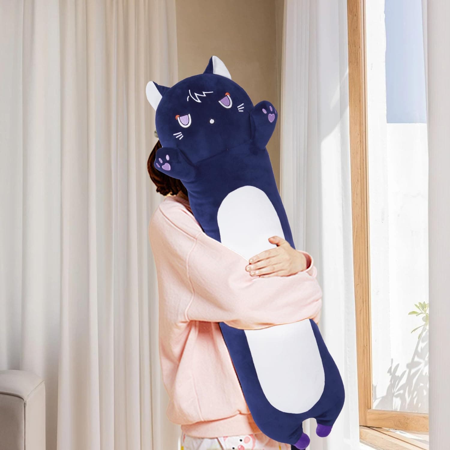 Sausudols Long Cat Body Pillow For Kids Cute Cat Stuffed Animals Gifts For - Thumbnail 5