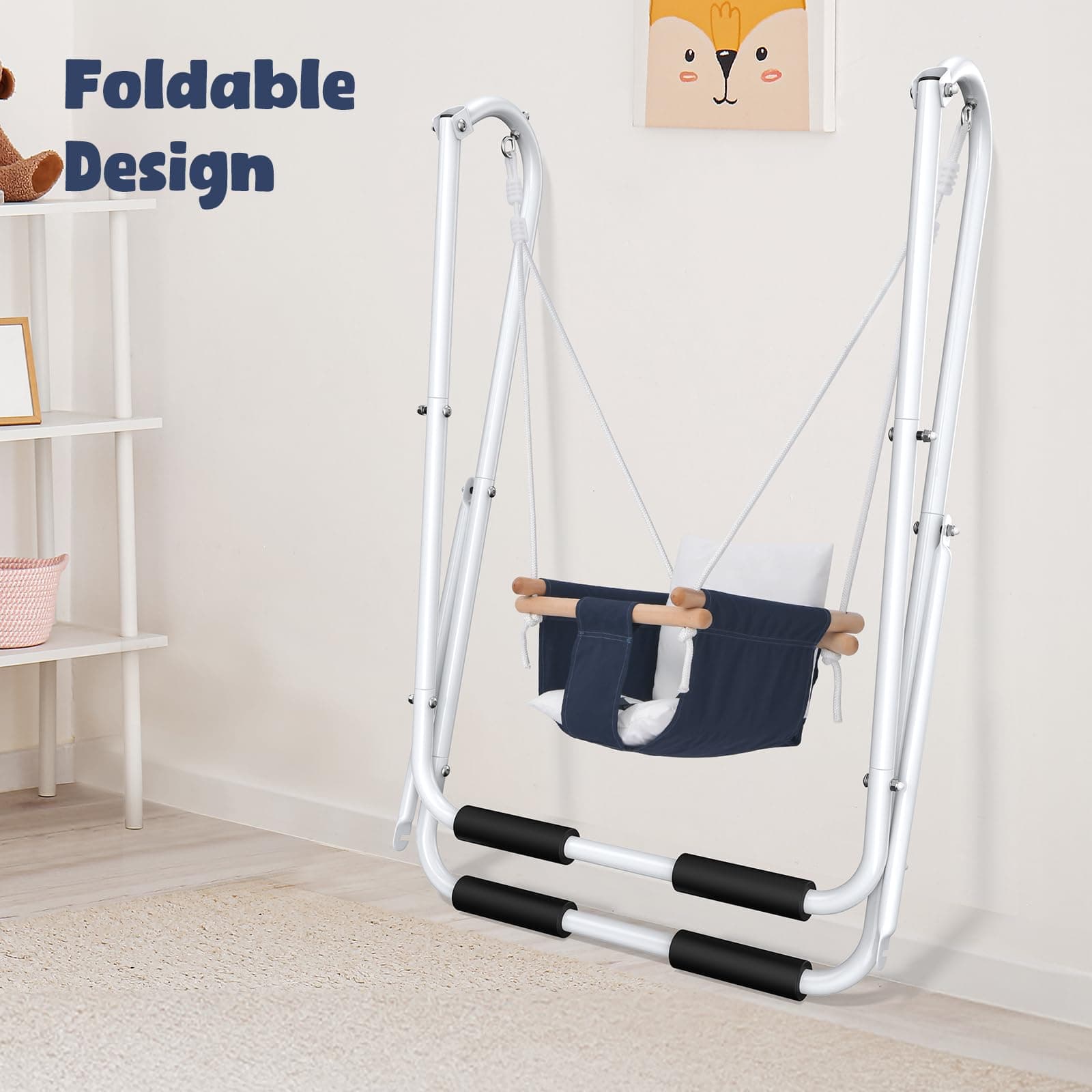 Hapfan Toddler Swing Stand Heavy Duty Baby Indoor Outdoor Swing Set Safety - Thumbnail 4