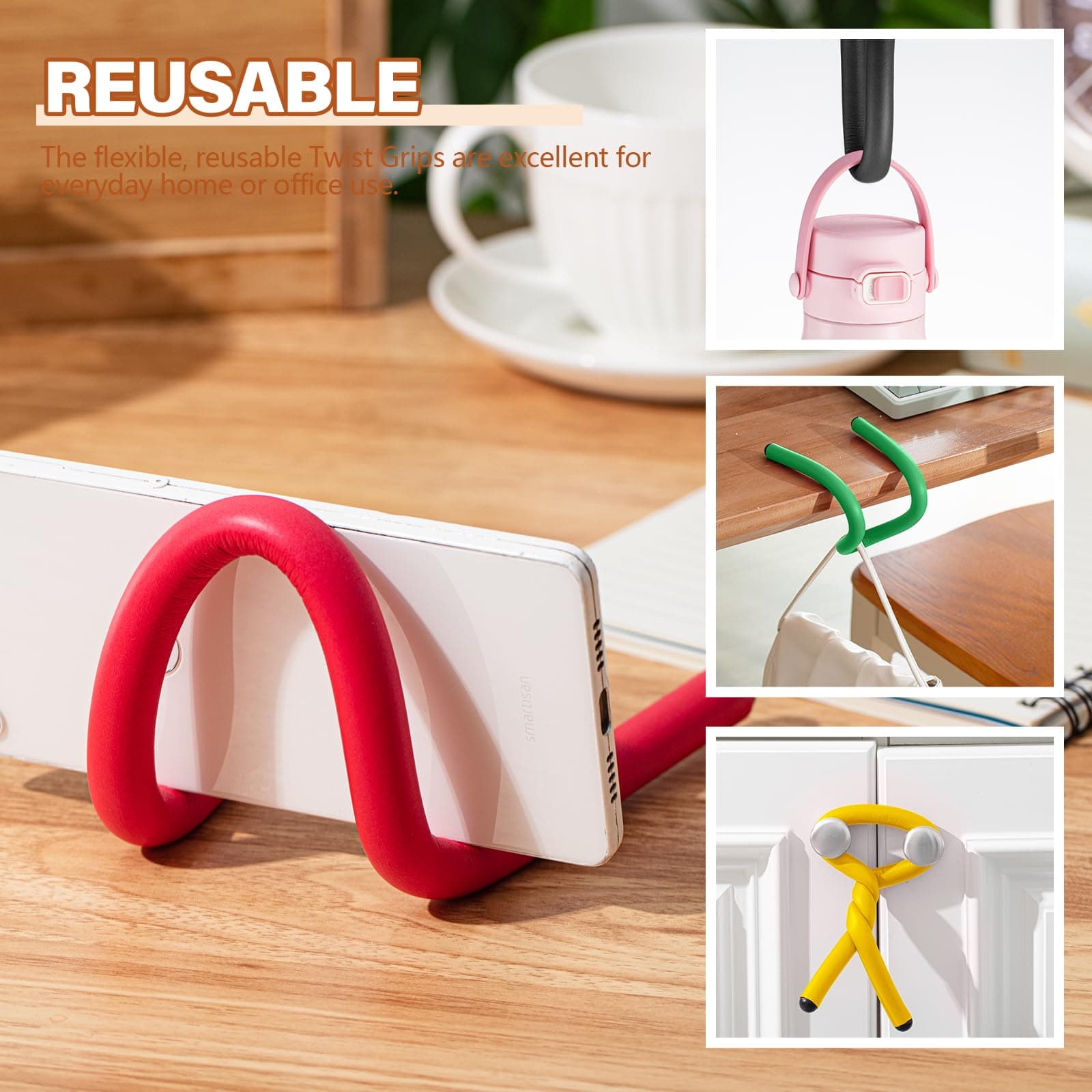 Ninehaoou 20 Pcs 17 Inch Eva Foam Twist Rubber Ties Reusable Bendable Cable Tie - Thumbnail 6