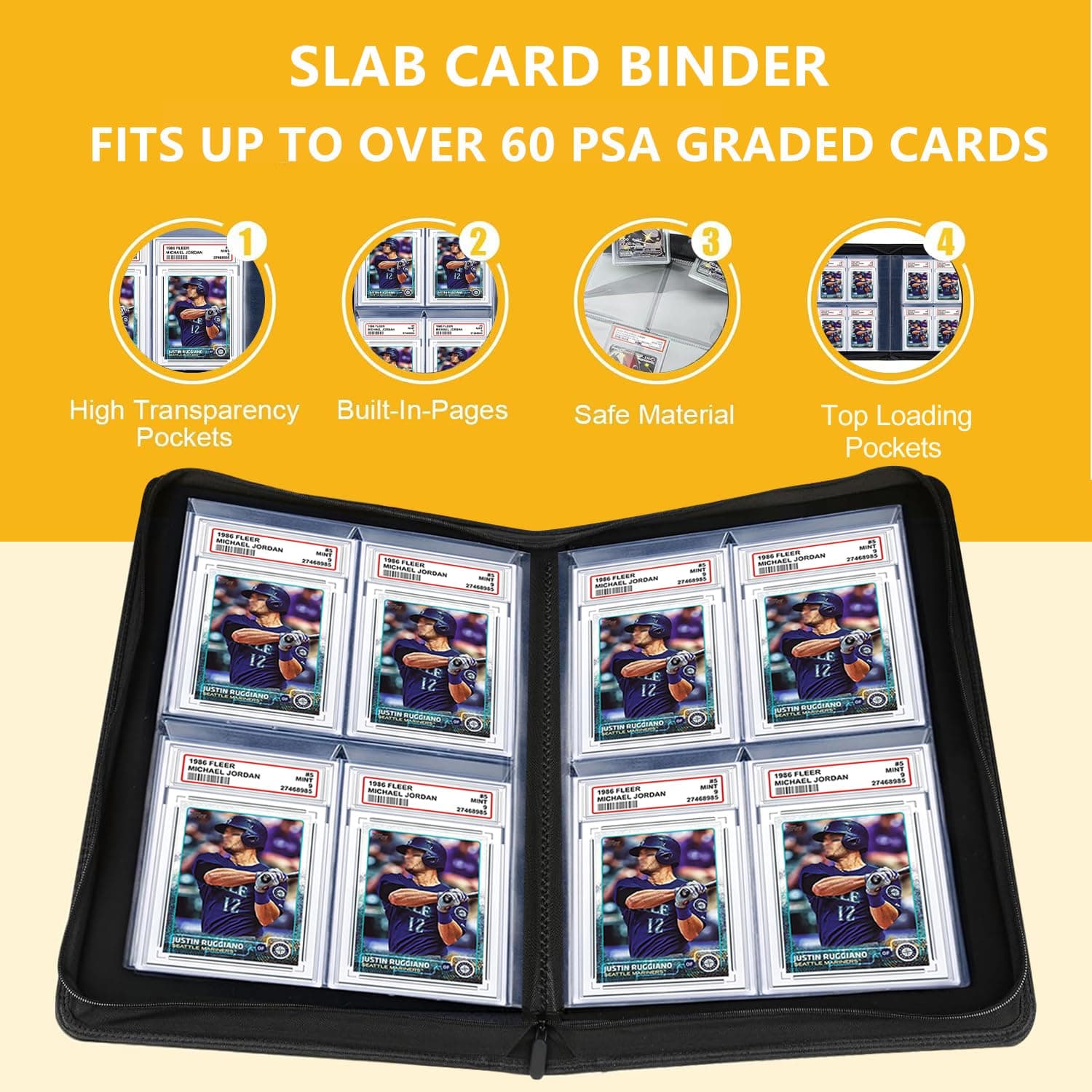 Superaimi 40 Pockets Graded Card Binder Toploading Psa Slab Holder Album Pu - Thumbnail 3