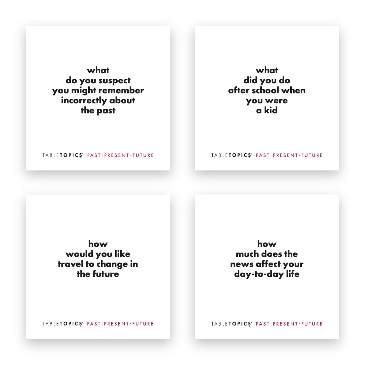 Tabletopics Past Present Future - 135 Thought Provoking Conversation Cards. - Thumbnail 4