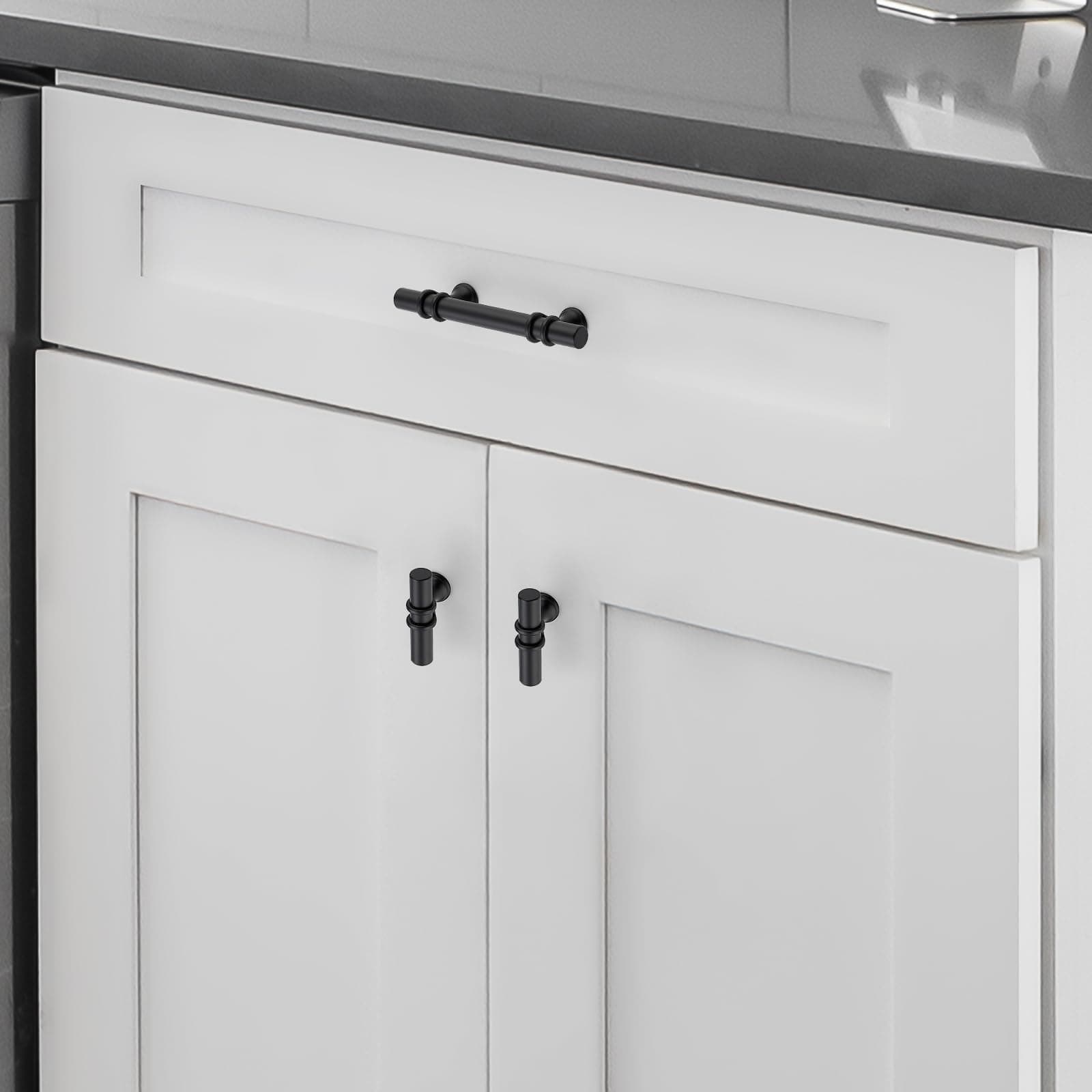 Ravinte Hardware 25 Pack 2 Inch Matte Black Cabinet Pulls Handles Kitchen - Thumbnail 5