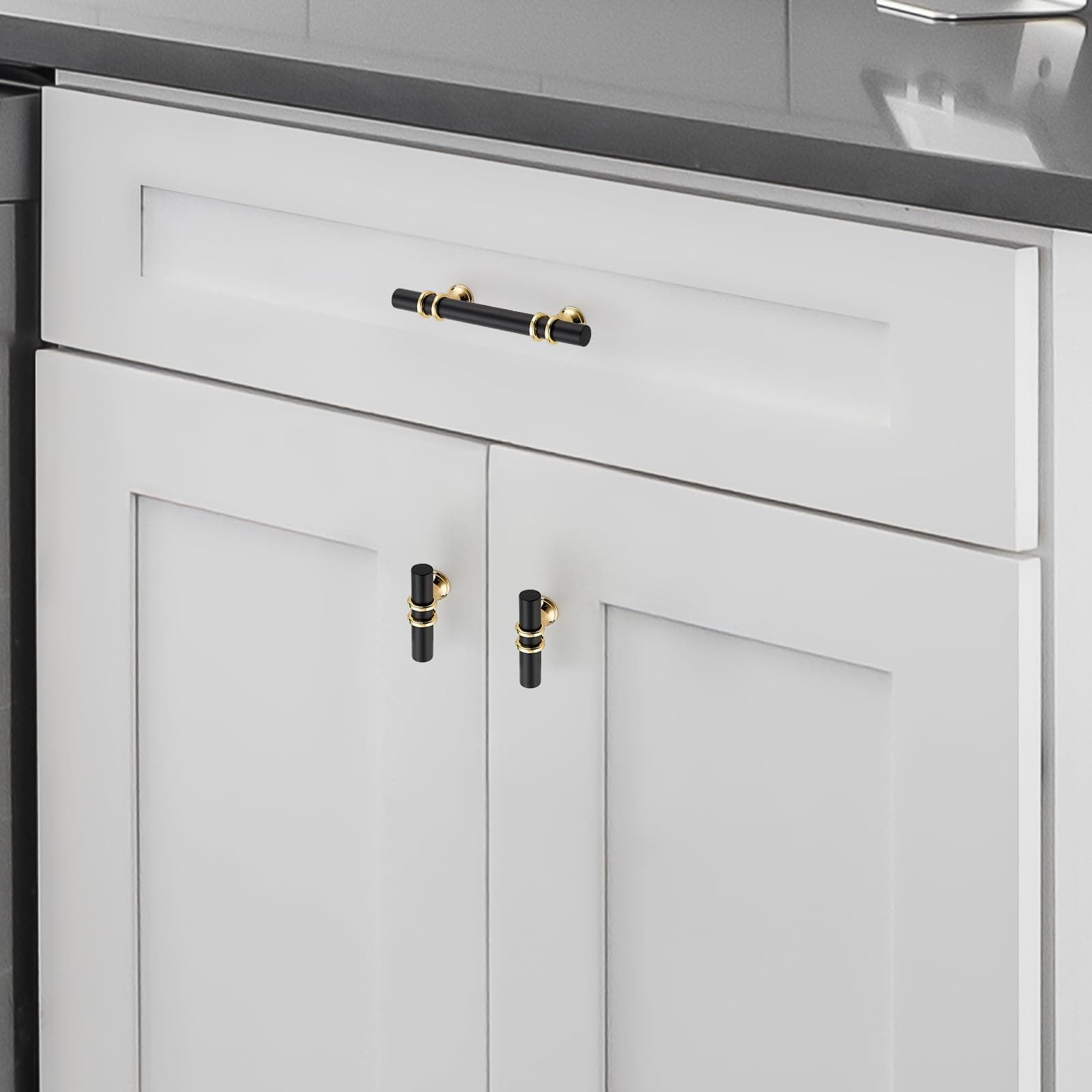 Ravinte Hardware 20 Pack 2 Inch Matte Blackgold Cabinet Pulls Handles - Kitchen - Thumbnail 5