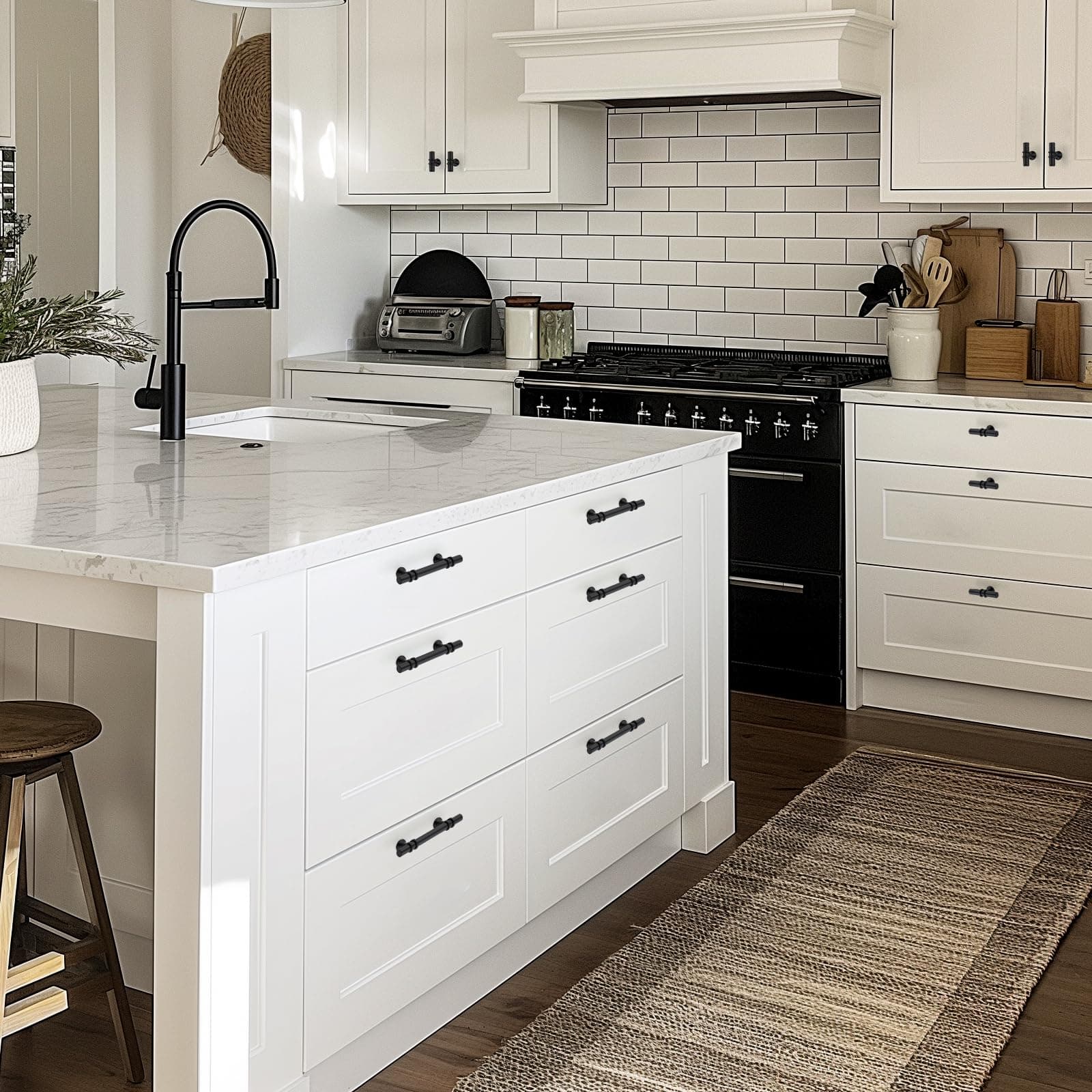 Ravinte Hardware 25 Pack 2 Inch Matte Black Cabinet Pulls Handles Kitchen - Thumbnail 8