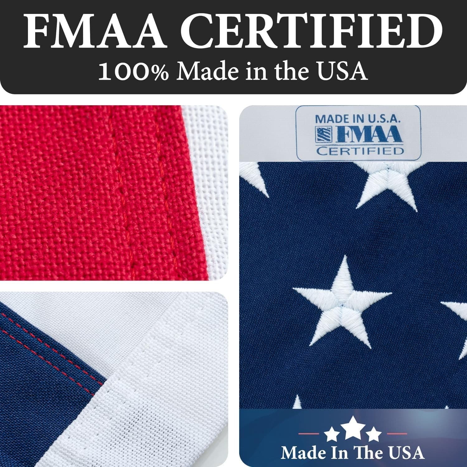 American Flags for Outside 3x5-100% Polyester MADE IN THE USA -Indestructible Du - Thumbnail 3