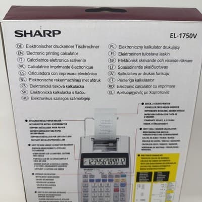 Sharp SH-EL1750V Printing Calculator , Black/Red - Thumbnail 3