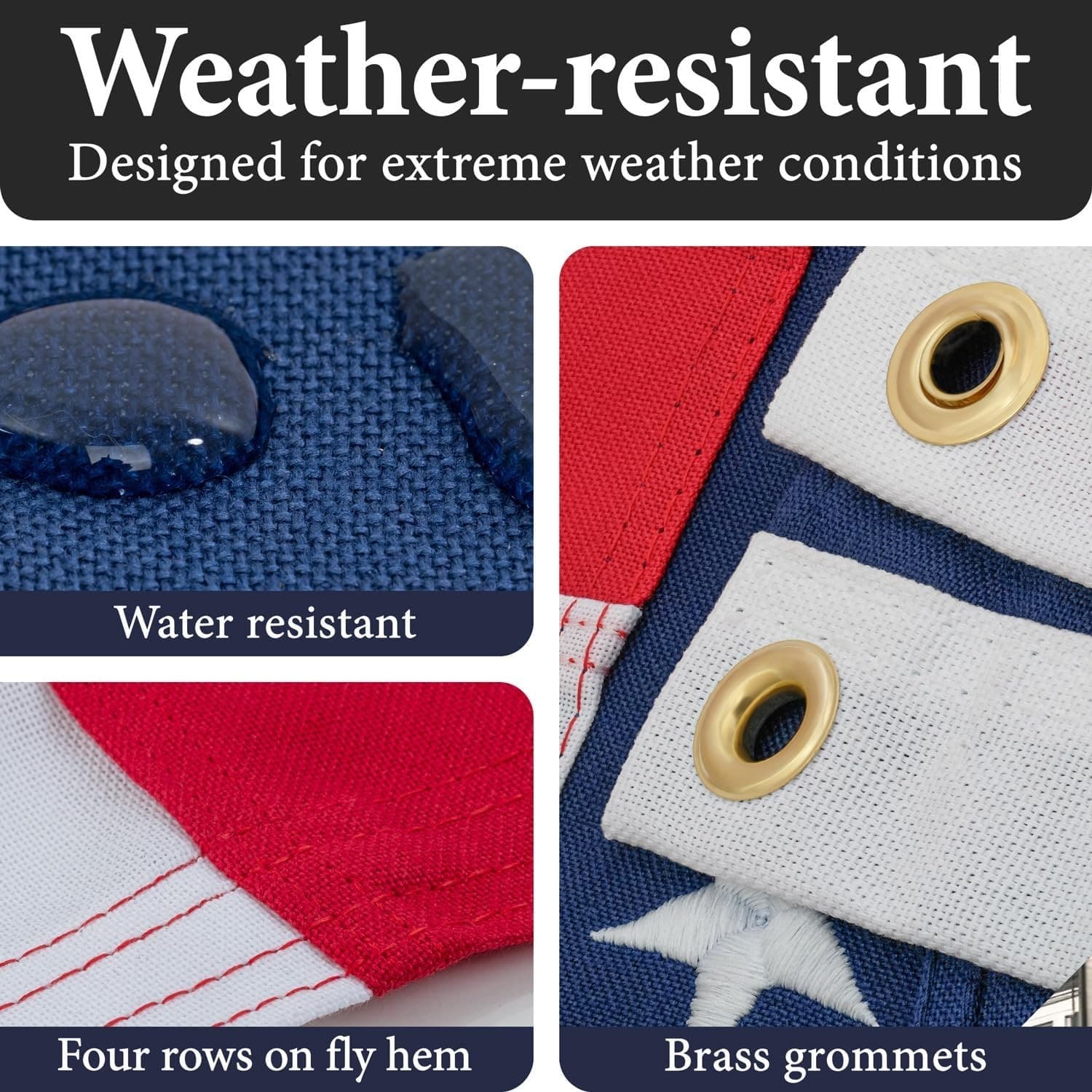 American Flags for Outside 3x5-100% Polyester MADE IN THE USA -Indestructible Du - Thumbnail 4