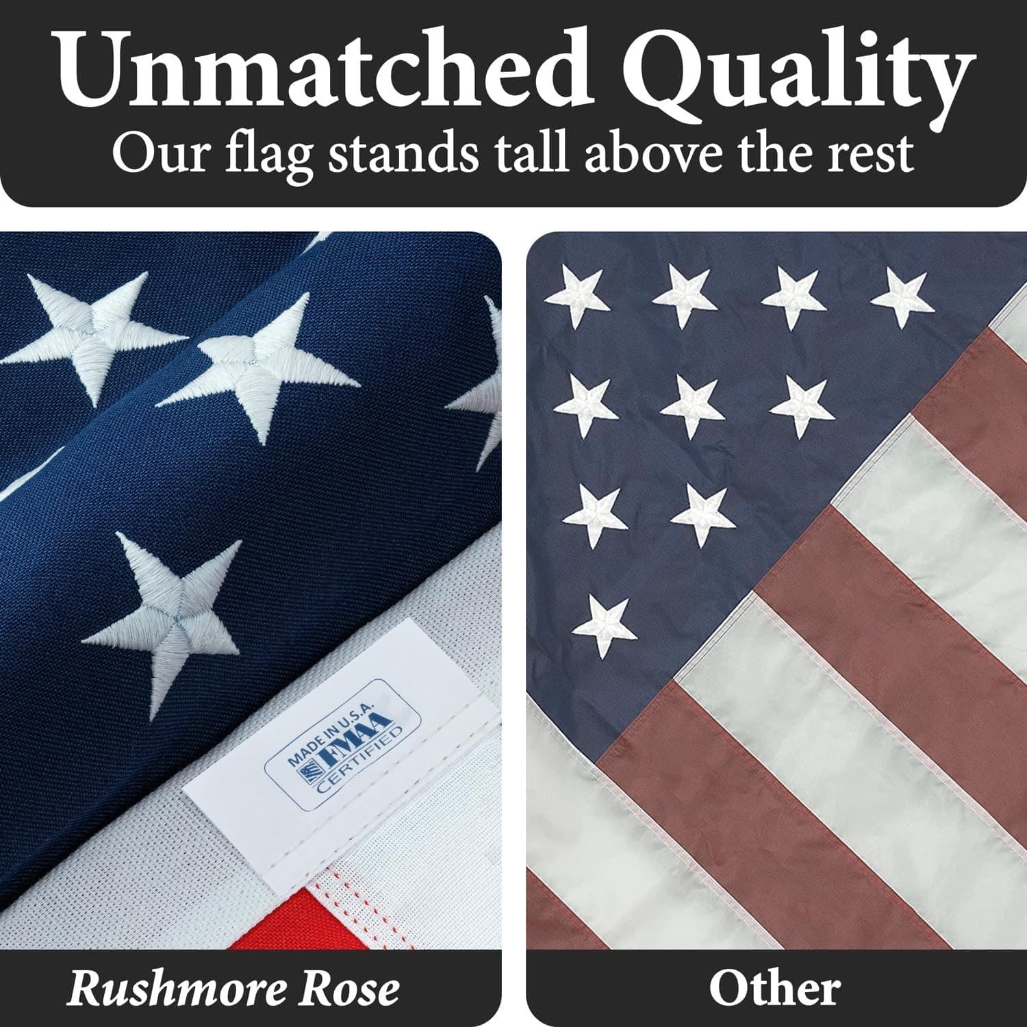 American Flags for Outside 3x5-100% Polyester MADE IN THE USA -Indestructible Du - Thumbnail 6