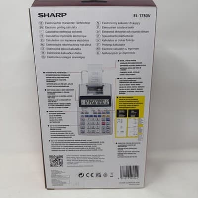 Sharp SH-EL1750V Printing Calculator , Black/Red - Thumbnail 2