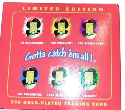 “1999 Pokémon Pikachu 23K Gold Plated Card Burger King Limited Edition COMPLETE - Thumbnail 4