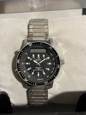 Seiko Sports 100 Men's Black Watch - 7A28-7049 - Thumbnail 3