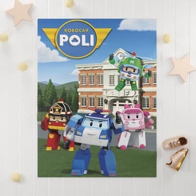 Robocar Poli Blanket, Soft Fleece Baby Blanket