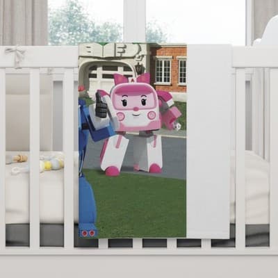 Robocar Poli Blanket, Soft Fleece Baby Blanket - Thumbnail 2