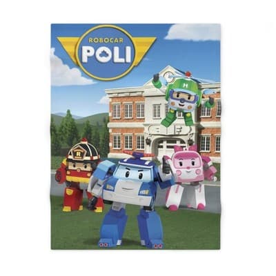 Robocar Poli Blanket, Soft Fleece Baby Blanket - Thumbnail 4
