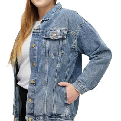 Iconic Doll Patch Women’s Jean Jacket, Womens Jean Jacket - Thumbnail 4