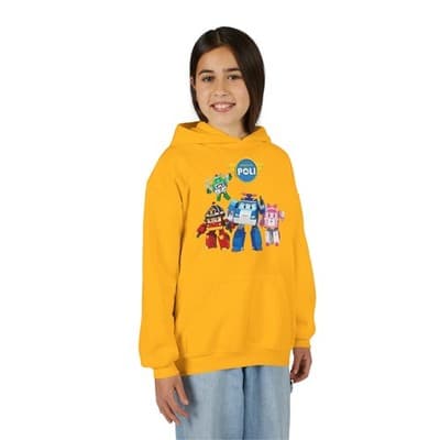 Kids Robocar Poli Hoodie I Robocar Poli Hooded Sweatshirt - Thumbnail 2