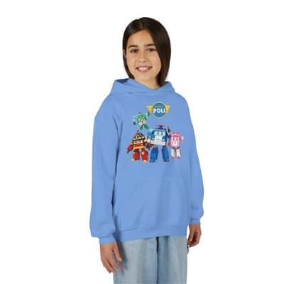 Kids Robocar Poli Hoodie I Robocar Poli Hooded Sweatshirt - Thumbnail 2