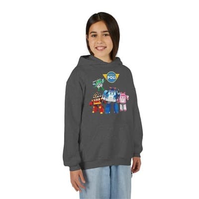 Kids Robocar Poli Hoodie I Robocar Poli Hooded Sweatshirt - Thumbnail 2