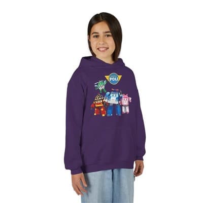 Kids Robocar Poli Hoodie I Robocar Poli Hooded Sweatshirt - Thumbnail 2