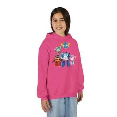 Kids Robocar Poli Hoodie I Robocar Poli Hooded Sweatshirt - Thumbnail 2