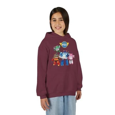 Kids Robocar Poli Hoodie I Robocar Poli Hooded Sweatshirt - Thumbnail 2