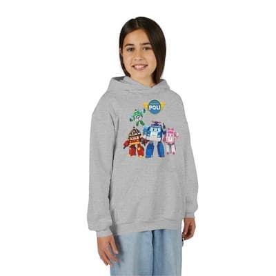 Kids Robocar Poli Hoodie I Robocar Poli Hooded Sweatshirt - Thumbnail 2