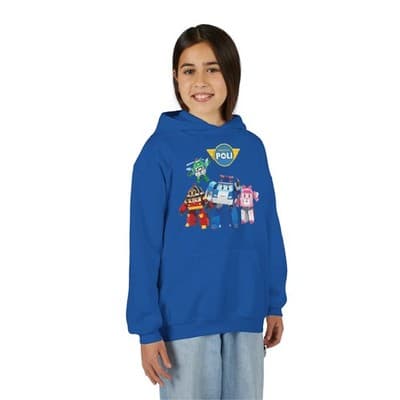 Kids Robocar Poli Hoodie I Robocar Poli Hooded Sweatshirt - Thumbnail 2