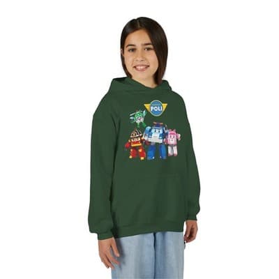 Kids Robocar Poli Hoodie I Robocar Poli Hooded Sweatshirt - Thumbnail 2
