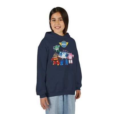 Kids Robocar Poli Hoodie I Robocar Poli Hooded Sweatshirt - Thumbnail 2
