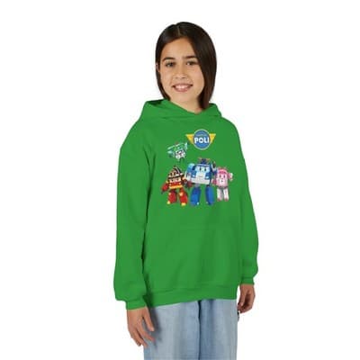 Kids Robocar Poli Hoodie I Robocar Poli Hooded Sweatshirt - Thumbnail 2
