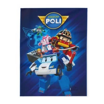 Robocar Poli Blue Fleece Blanket, Kids Throw Blanket