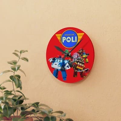 Robocar Poli Acrylic Wall Clock, Robocar Poli Wall Clock - Thumbnail 3