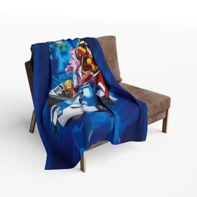 Robocar Poli Blue Fleece Blanket, Kids Throw Blanket - Thumbnail 4