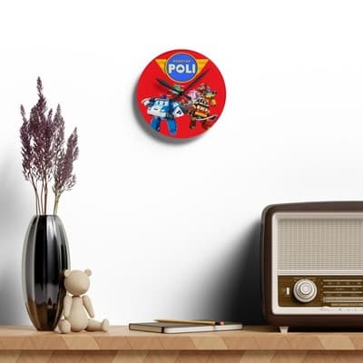 Robocar Poli Acrylic Wall Clock, Robocar Poli Wall Clock - Thumbnail 4