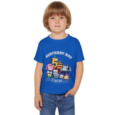Robocar Poli Birthday Theme T-shirt - Thumbnail 3