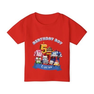 Robocar Poli Birthday Theme T-shirt