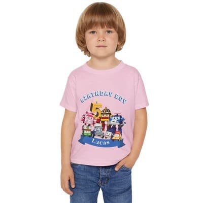 Robocar Poli Birthday Theme T-shirt - Thumbnail 3