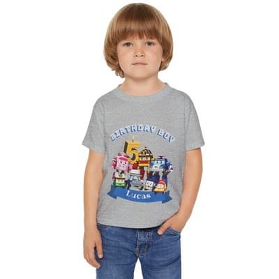 Robocar Poli Birthday Theme T-shirt - Thumbnail 3
