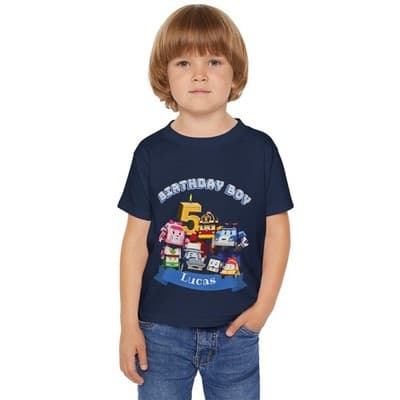Robocar Poli Birthday Theme T-shirt - Thumbnail 3