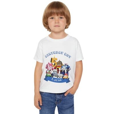 Robocar Poli Birthday Theme T-shirt - Thumbnail 3