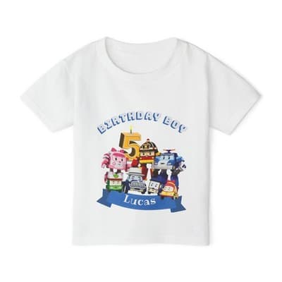 Robocar Poli Birthday Theme T-shirt
