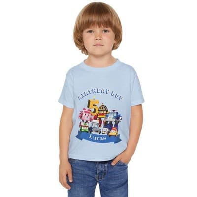Robocar Poli Birthday Theme T-shirt - Thumbnail 3