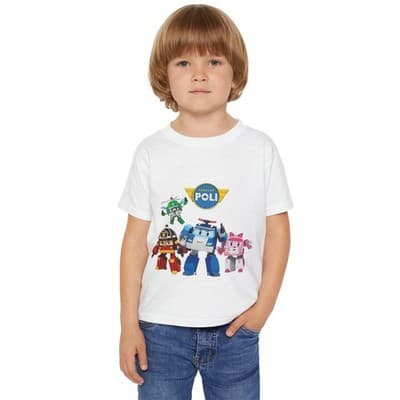Robocar Poli Short Sleeve T-shirt, Robocar Poli tshirt for Toddlers - Thumbnail 3
