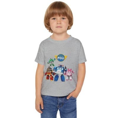 Robocar Poli Short Sleeve T-shirt, Robocar Poli tshirt for Toddlers - Thumbnail 3