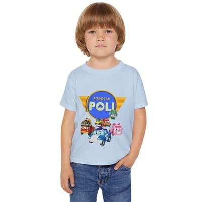 Robocar Poli Toddler T-shirt, Kids Short sleeve t-shirt - Thumbnail 3