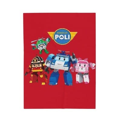 Robocar Poli Velveteen Plush Blanket, Robocar Poli Blanket, Kids Throw blanket