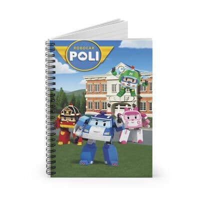 Kids Robocar Poli Spiral Notebook - Ruled Line - Thumbnail 2