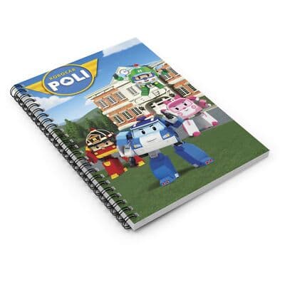 Kids Robocar Poli Spiral Notebook - Ruled Line - Thumbnail 3